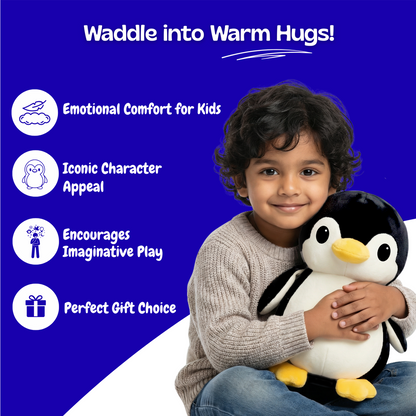 Sakuya Penguin Soft Toy for Kids | Cute Plush Stuffed Gift for Girls and Boys | Baby Toddler Cuddly Companion | Lightweight Playtime Buddy for Home Travel Return Gifts | Grey