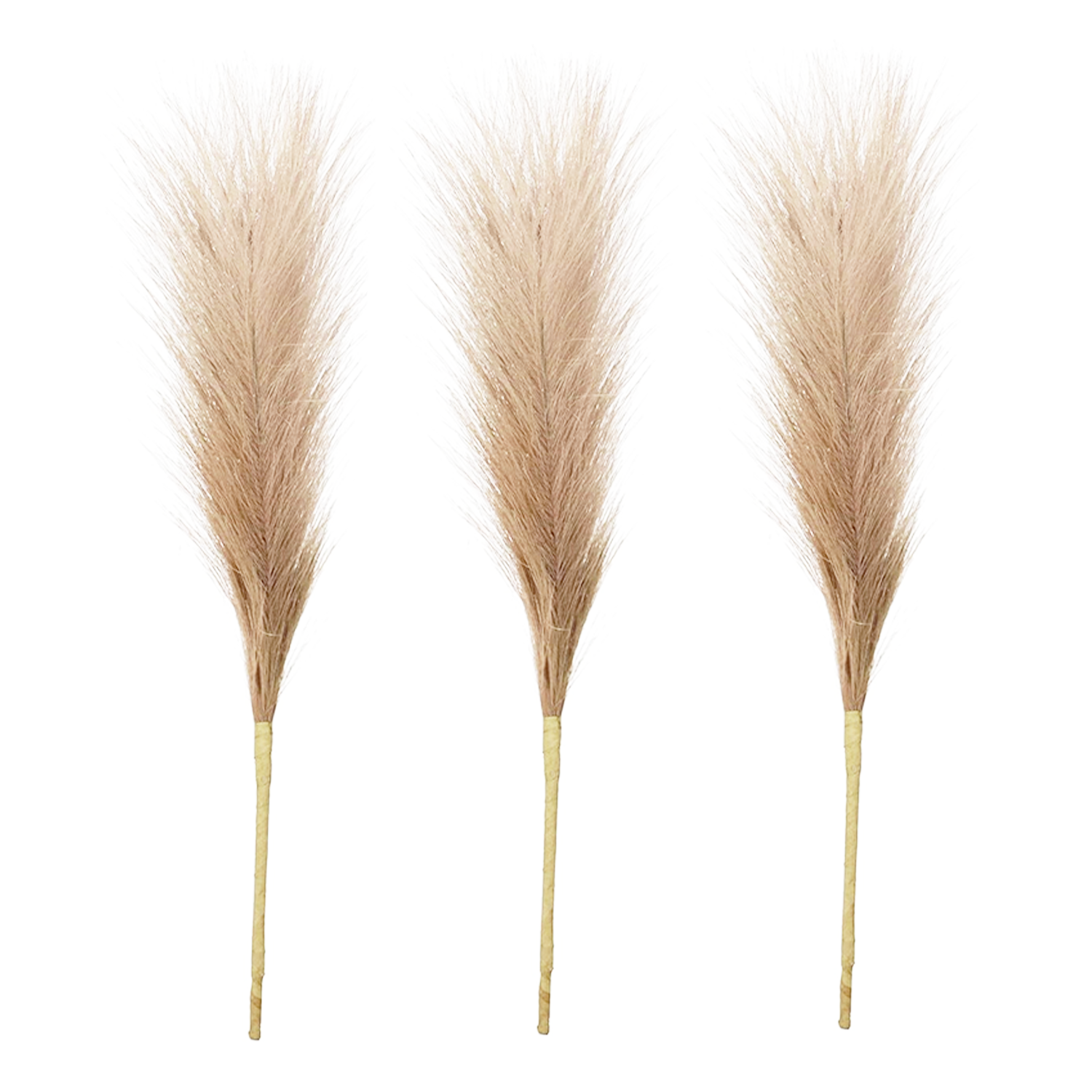 Sakuya Pampas Grass - Set of 3 Artificial Fluffy Stems for Living Room, Bedroom, Farmhouse, and Office decor| Vase Filler - Sakuya