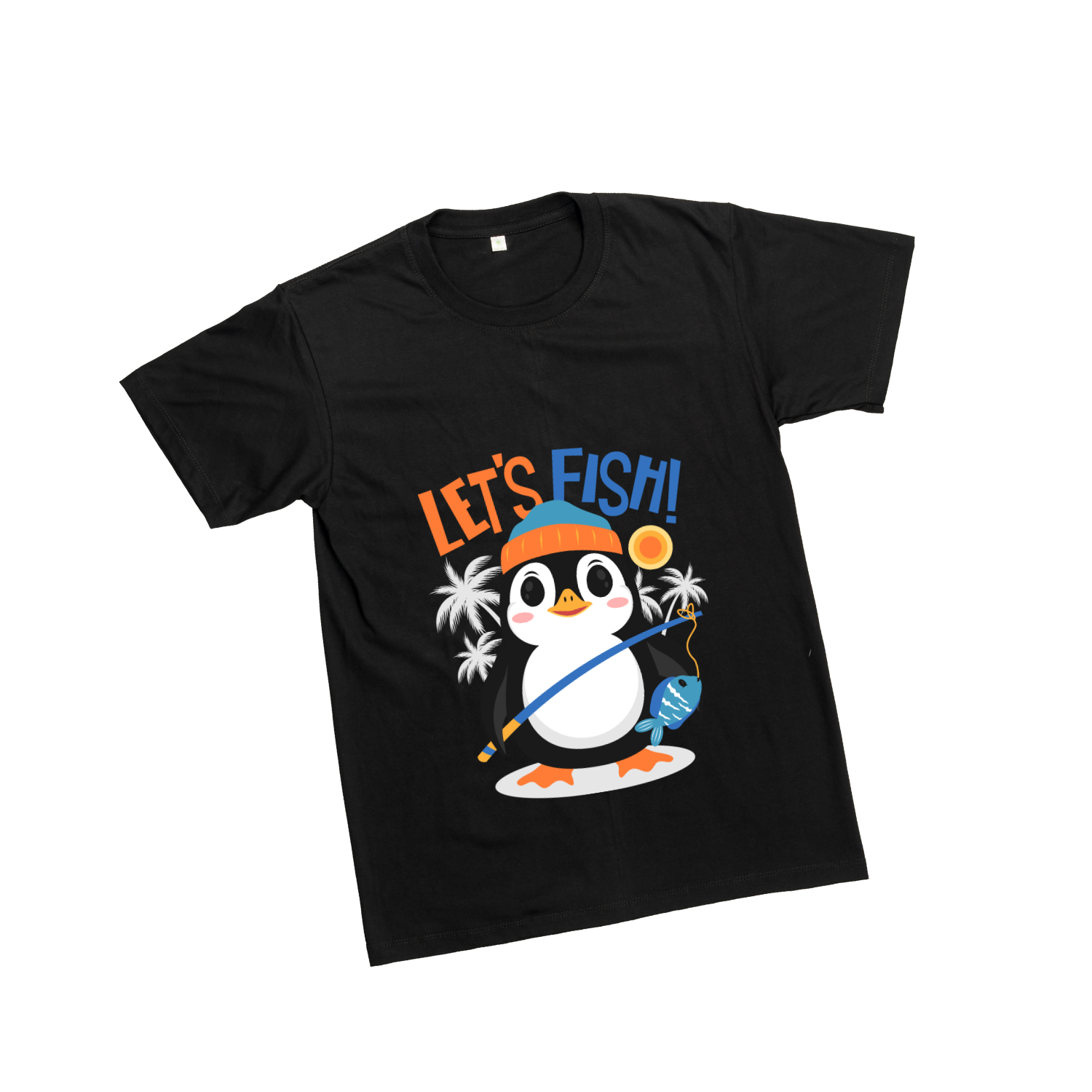 Sakuya Kids T-Shirt Regular Fit Unisex Cotton Dress with Attractive Penguin Print| Half Sleeves - Perfect for Boys & Girls-Black - Sakuya