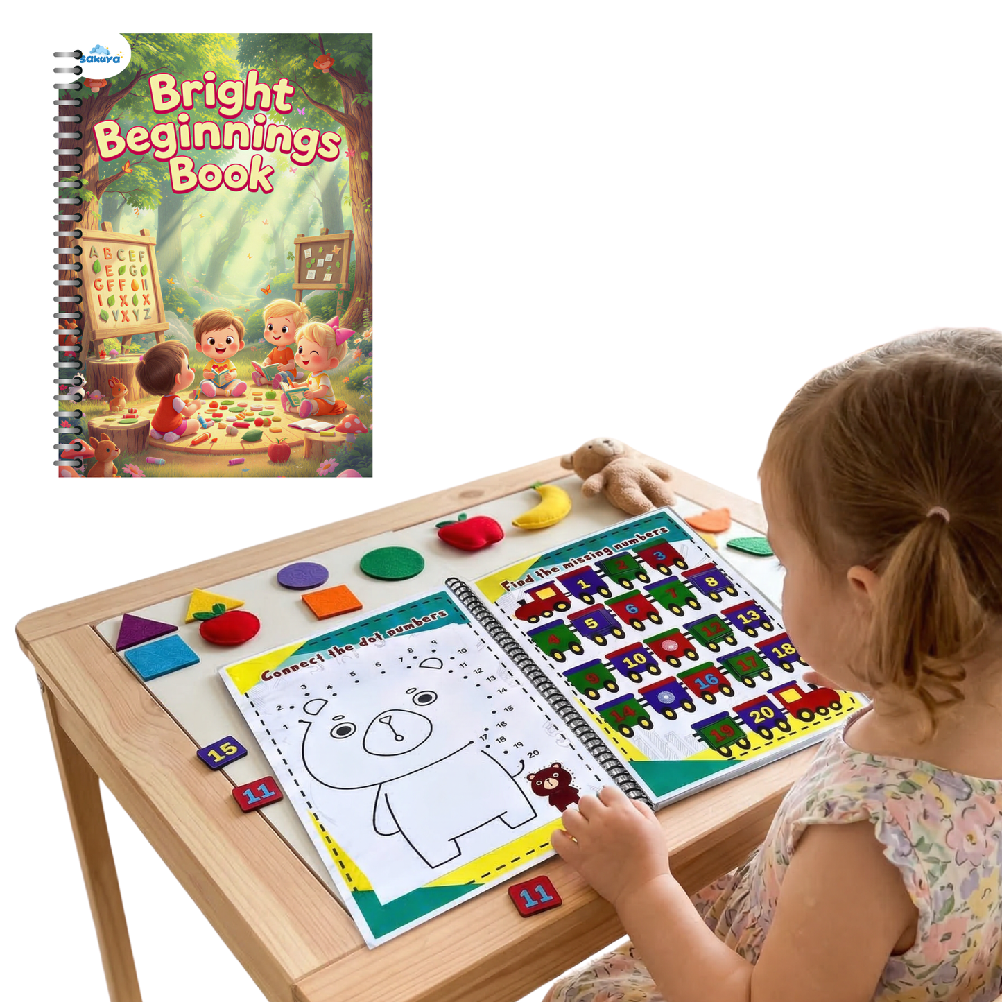 Beginner Math for Clever Champion – Preschool Busy Book for Kids 3.5+ | Reusable Math Activity Binder with Counting, Tracing, Addition, Logic Games & Fine Motor Skills | Tear-Proof Learning Book