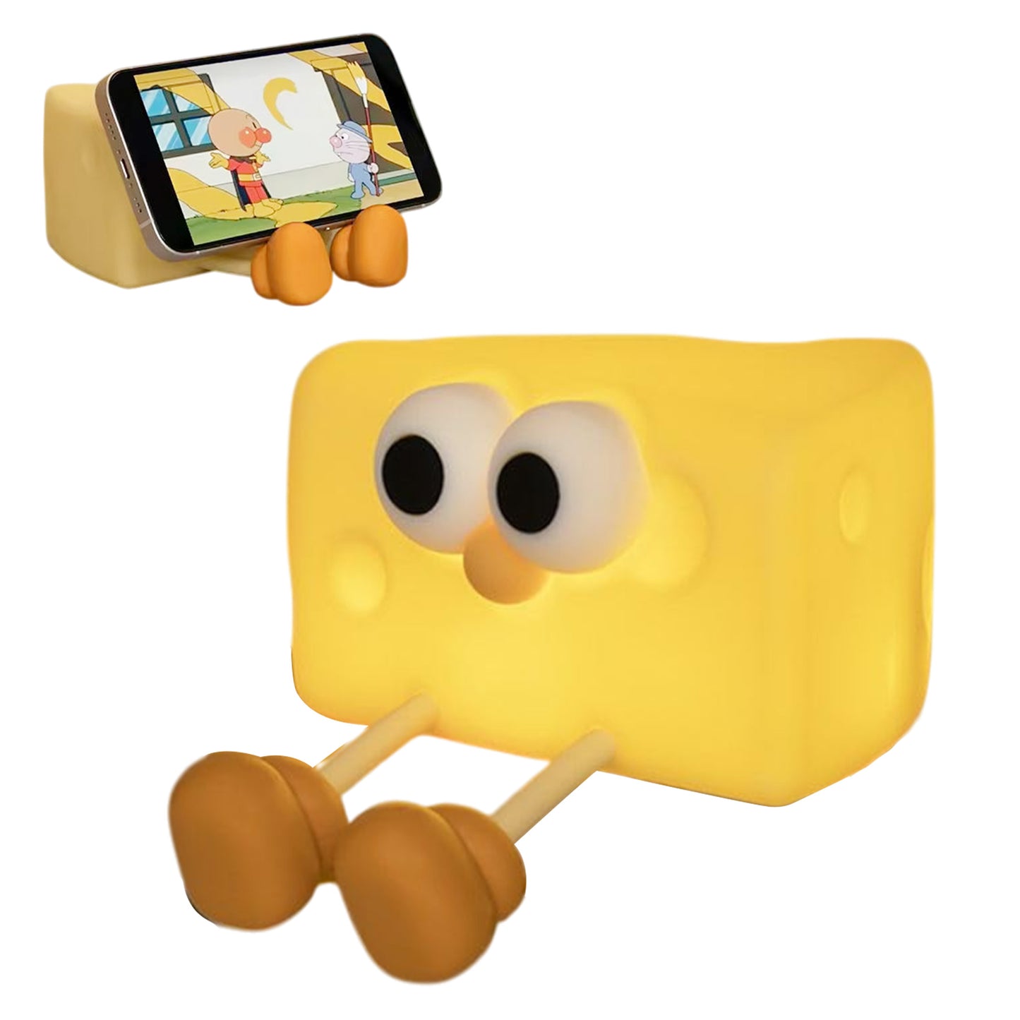 Cheese Silicone LED Night Lamp – Soft Squishy Table Lamp for Kids, Cute Cartoon Bedside Light, Rechargeable Touch Lamp for Bedroom & Gift