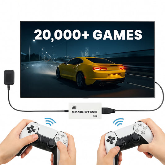 Wireless Video Games Console with 10000+ Retro Games, HDMI Plug and Play, Dual 2.4G Controllers, Portable Design, Supports Emulators, Multiplayer & TV Compatibility
