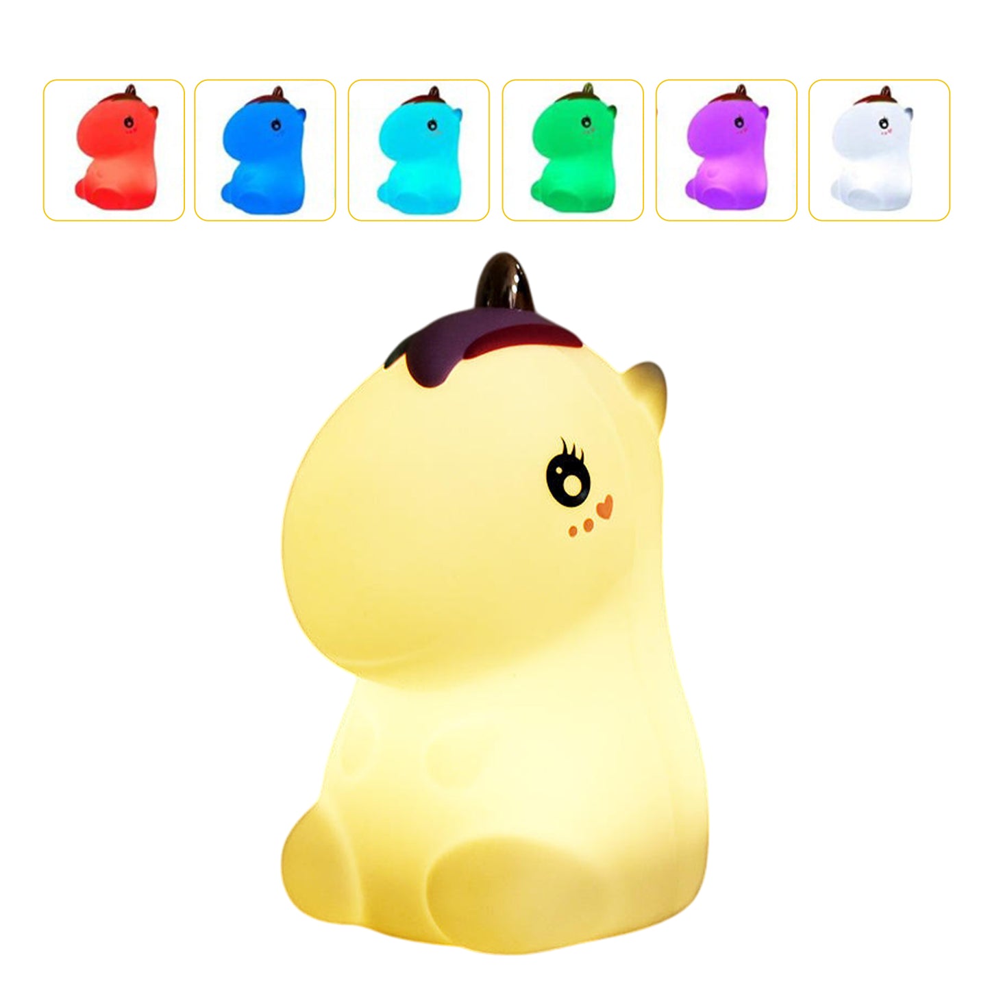 Sakuya Silicone Night Lamp for Kids: Unicorn Light, Rechargeable Animal Touch Control and Colour Changing LED Light. Cute Baby Unicorn Night Lamps, Changing colours for Girls Gifting