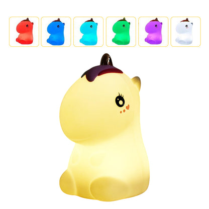 Sakuya Silicone Night Lamp for Kids: Unicorn Light, Rechargeable Animal Touch Control and Colour Changing LED Light. Cute Baby Unicorn Night Lamps, Changing colours for Girls Gifting