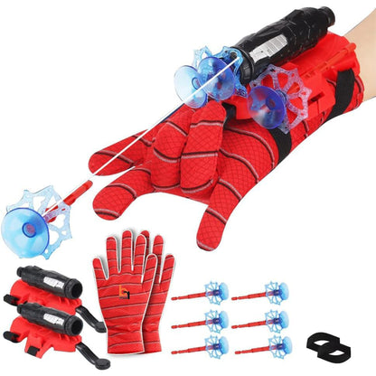 Sakuya Ultimate Wrist-Mounted Spider-Man Web Shooter Toy And Glove For Kids 5-6 Years | Superhero Gadgets Accessories | Spider Web Shooter | Spider Gloves | Spider-Man Toys | Pack of 2