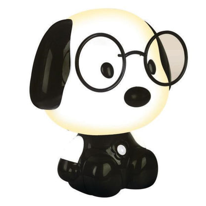 Adorable Dog Night Lamp with Glasses – LED Bedside Light for Kids, Decorative Puppy-Themed Lamp for Bedrooms, Living Rooms, Study Tables, and Nighttime Comfort