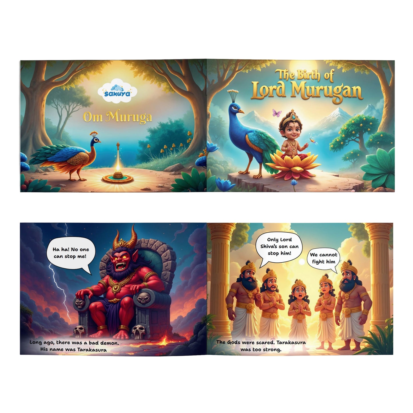 Sakuya Murugar Story Book - The Birth of Lord Murugan | Illustrated Mythological Story for Children | Engaging Spiritual Tales with Vibrant Artwork for Cultural Learning and Moral Values