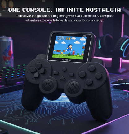 Sakuya S10 Handheld Game Console With Wireless Controller | 520 Built-In Retro Games | Portable Mini Gaming Controller for PC | TV Output | Plug-and-Play Fun for Kids & Adults