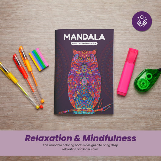 Sakuya Mandala Art Kit For Adults: Therapy Coloring Book For Stress Relief, Beginners To Advanced, With Daily Affirmations & Animal Designs, Art Therapy Books For Adult