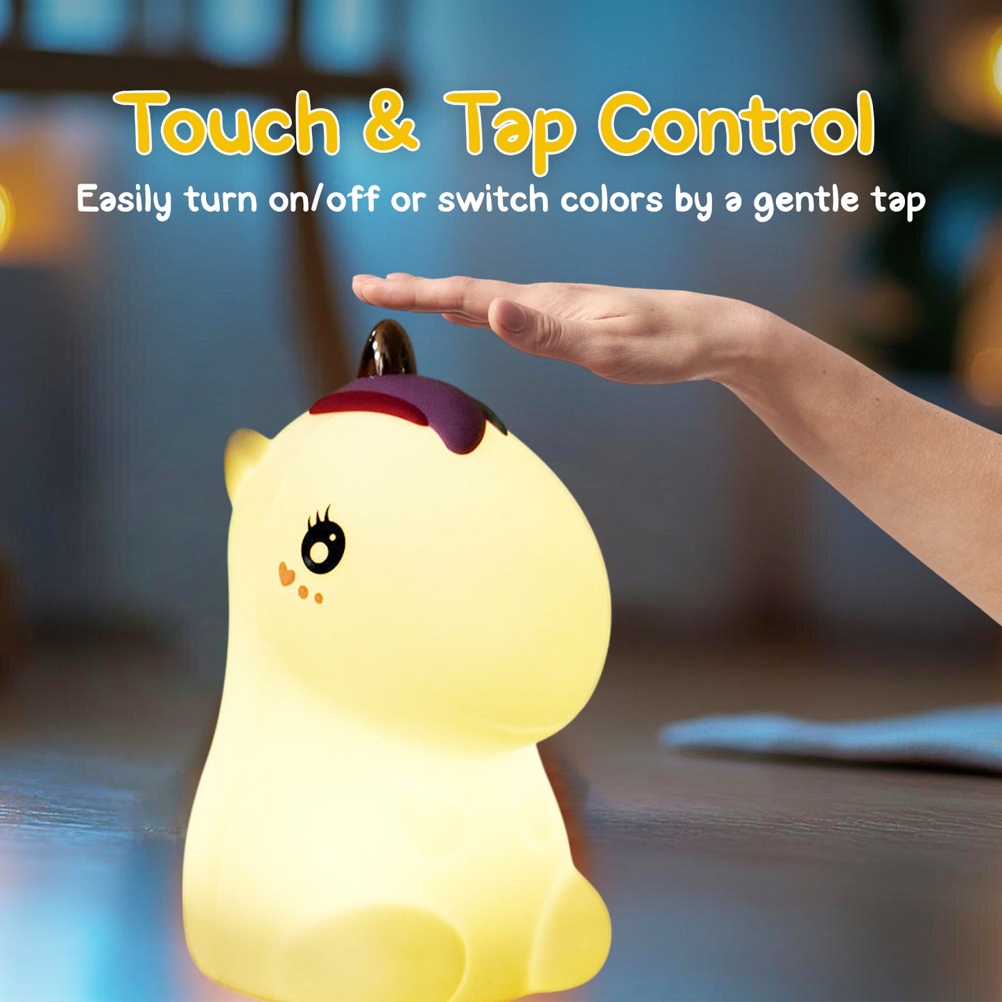 Sakuya Silicone Night Lamp for Kids: Unicorn Light, Rechargeable Animal Touch Control and Colour Changing LED Light. Cute Baby Unicorn Night Lamps, Changing colours for Girls Gifting
