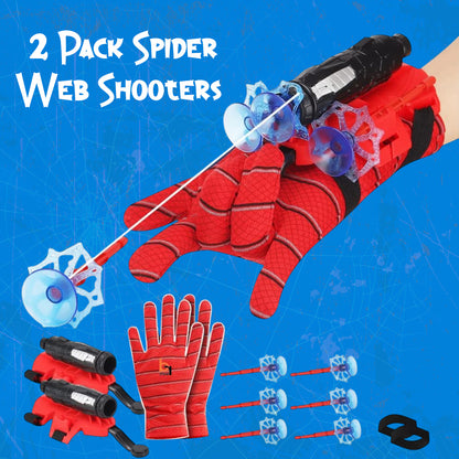 Sakuya Ultimate Wrist-Mounted Spider-Man Web Shooter Toy And Glove For Kids 5-6 Years | Superhero Gadgets Accessories | Spider Web Shooter | Spider Gloves | Spider-Man Toys | Pack of 2
