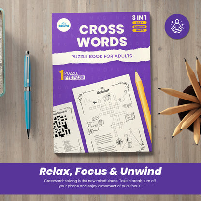 Sakuya Crossword Puzzle Books For Adults - Strengthens Brain| Word Search Books For Young Minds with answers