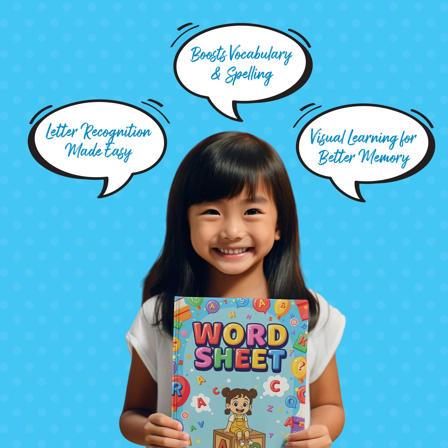 Word Sheet for Kids | Fun and Engaging Activity Book with Color-Coded Letter Prompts to Support Cognitive Development | Letter Recognition, Spelling Skills, and Early Development Book
