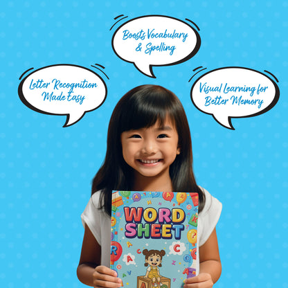 Word Sheet for Kids | Fun and Engaging Activity Book with Color-Coded Letter Prompts to Support Cognitive Development | Letter Recognition, Spelling Skills, and Early Development Book