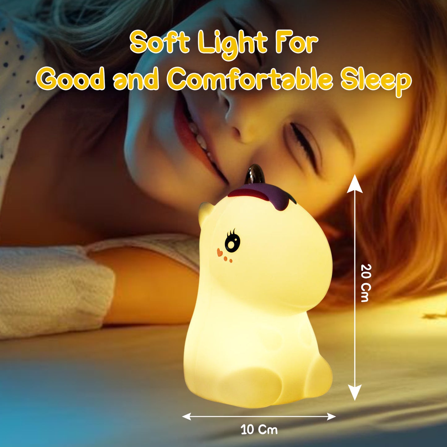 Sakuya Silicone Night Lamp for Kids: Unicorn Light, Rechargeable Animal Touch Control and Colour Changing LED Light. Cute Baby Unicorn Night Lamps, Changing colours for Girls Gifting