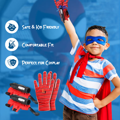 Sakuya Ultimate Wrist-Mounted Spider-Man Web Shooter Toy And Glove For Kids 5-6 Years | Superhero Gadgets Accessories | Spider Web Shooter | Spider Gloves | Spider-Man Toys | Pack of 2