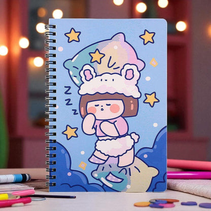 Sakuya A5 Spiral Notebook with 60 Sheets | Durable Twin-Wire Binding for Easy Page Flipping | Smooth, High-Quality Paper for Writing & Sketching | Perfect for School, Office, and Personal Use