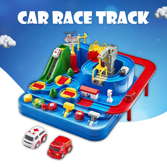 Sakuya Car Race Tracks for Boys Car Adventure Toys for 3+ Year Old Boys Girls, City Rescue Preschool Educational Toy Vehicle Puzzle Car Track Playsets for Toddlers (Car Race Track)