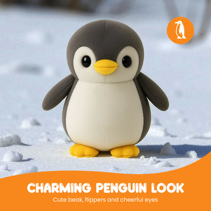 Sakuya Penguin Soft Toy Plush | Cute Stuffed Animal for Kids & Adults | Cuddly Birthday Gift, Nursery & Room Decor | Huggable Penguin Plushie for Boys & Girls Grey