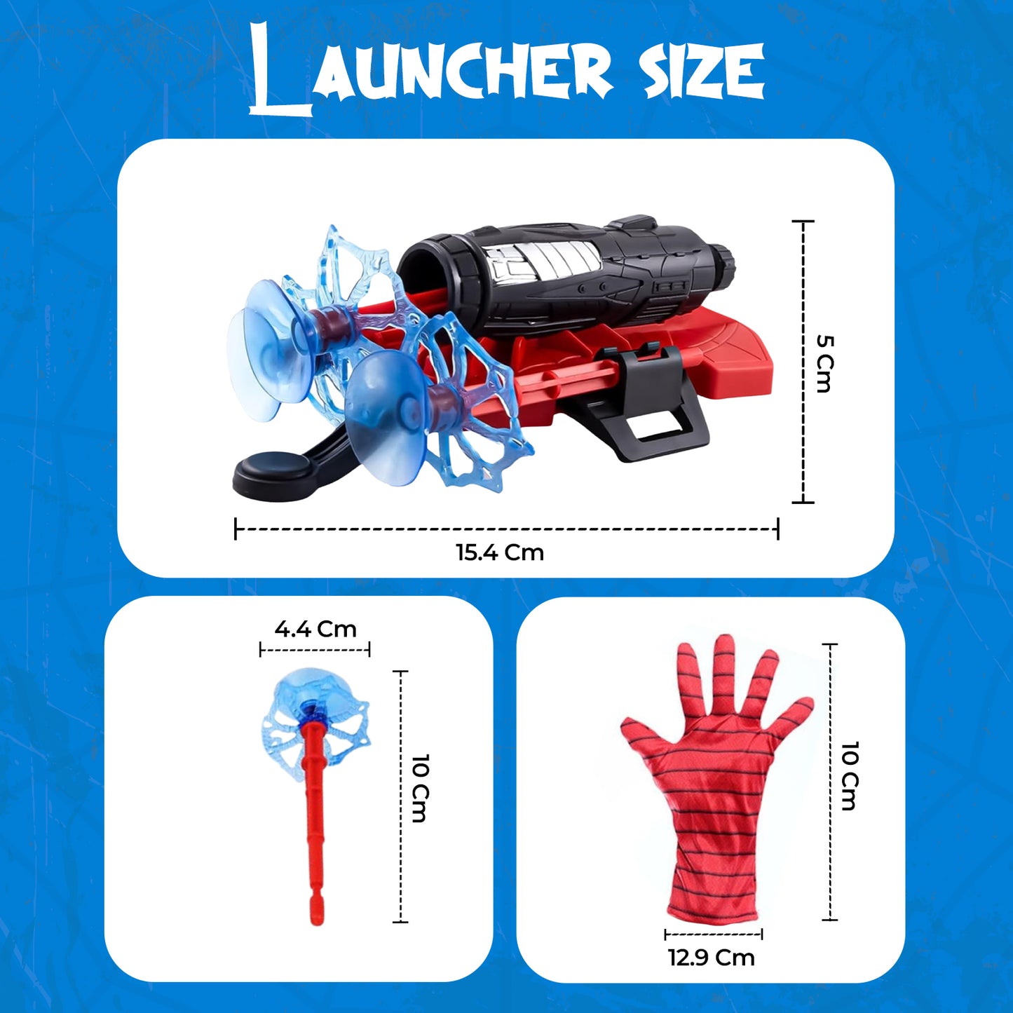 Spider Hero Web Launcher Glove Set with Dart-Shooting Toy for Kids – Adjustable Wrist Strap, Realistic Design, and Soft Foam Projectiles for Safe and Action-Packed Play