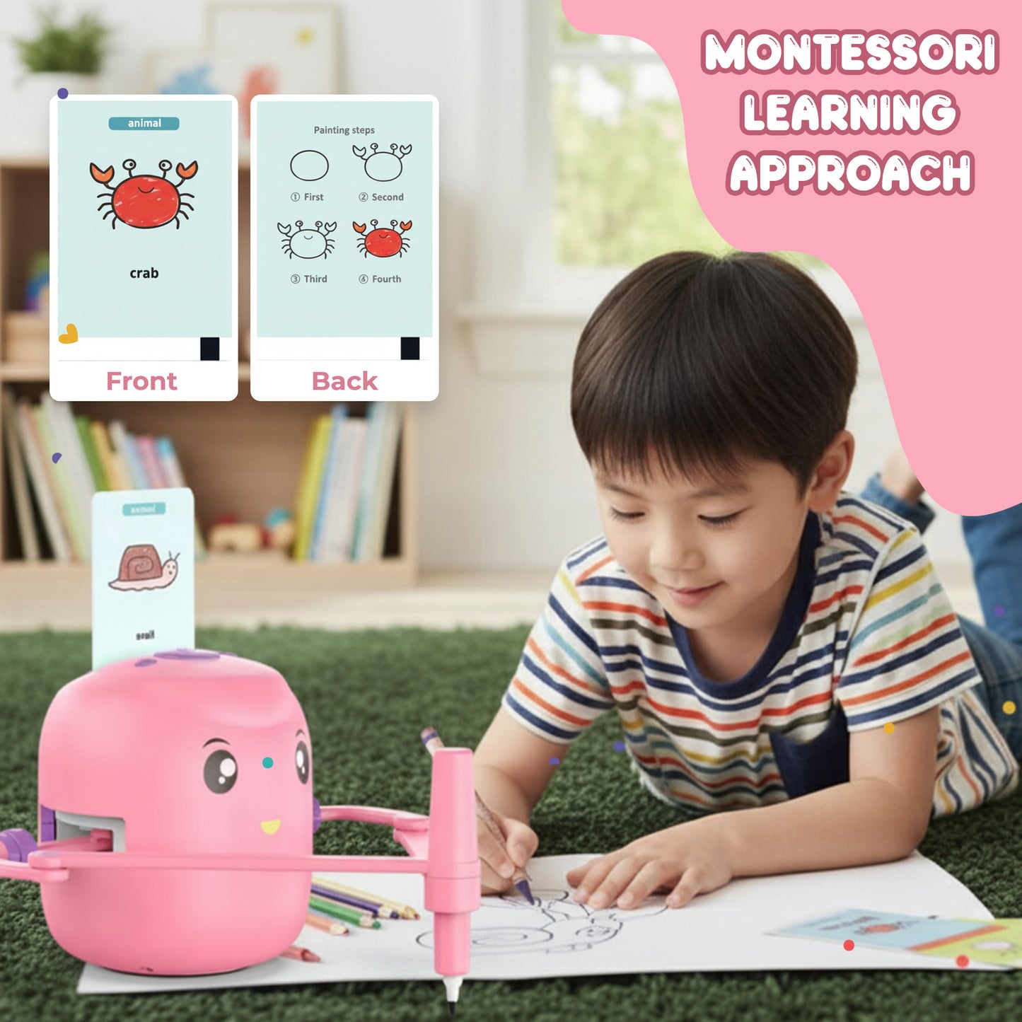 Sakuya Smart Robot for Boys | Interactive Electric Robot for Boys & Girls | Smartivity Toys Educational Gift | Kids Birthday Gift | Unique Toys for Kids |Creative Art Drawing for 6-12 Years | - Pink