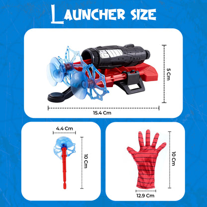 Sakuya Ultimate Wrist-Mounted Spider-Man Web Shooter Toy And Glove For Kids 5-6 Years | Superhero Gadgets Accessories | Spider Web Shooter | Spider Gloves | Spider-Man Toys | Pack of 2