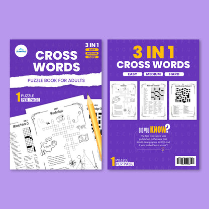 Sakuya Crossword Puzzle Books For Adults - Strengthens Brain| Word Search Books For Young Minds with answers