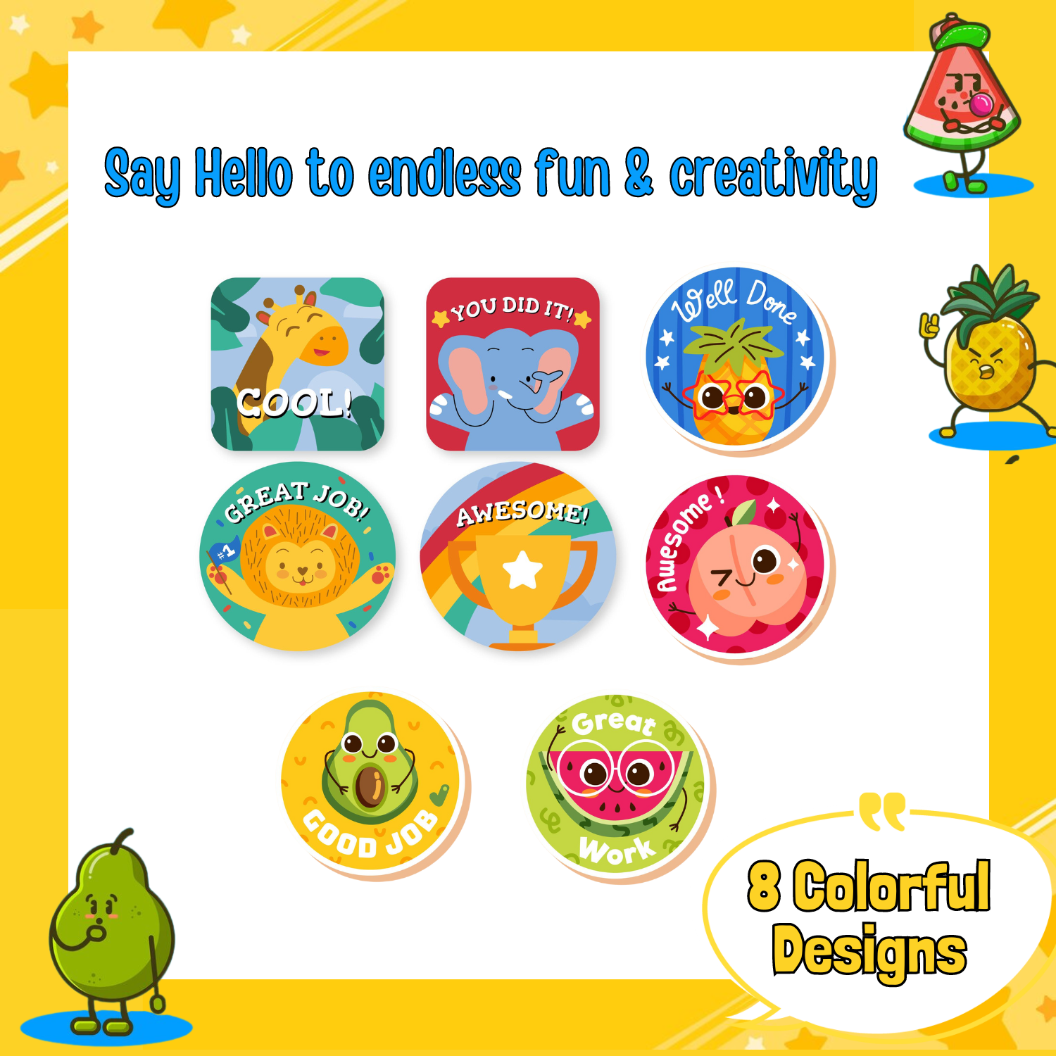 Cool DIY Fridge Magnets- Badges for kids-Pintables pdf file- Not a physical product - Sakuya