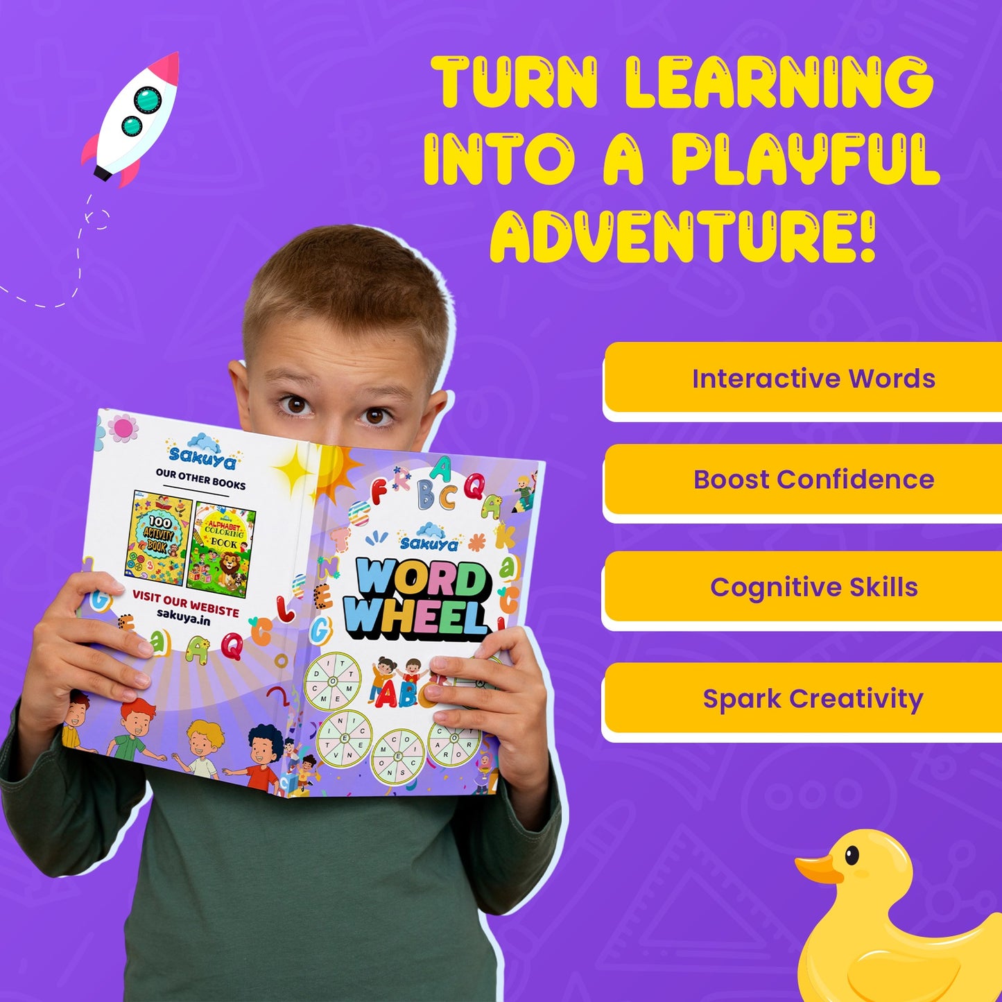 Sakuya Word Wheel Puzzle Book for Vocabulary Building and IQ Boost - Fun and Challenging Word Game for Kids and Adults - Educational, Portable, and Gift-Friendly