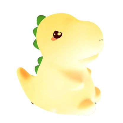 Sakuya Cute Mini Dinosaur Night Lamp for Kids Bedroom | Touch & Tap Control Color Changing Silicone LED Lamp with Rechargeable Battery | Soft Warm Light