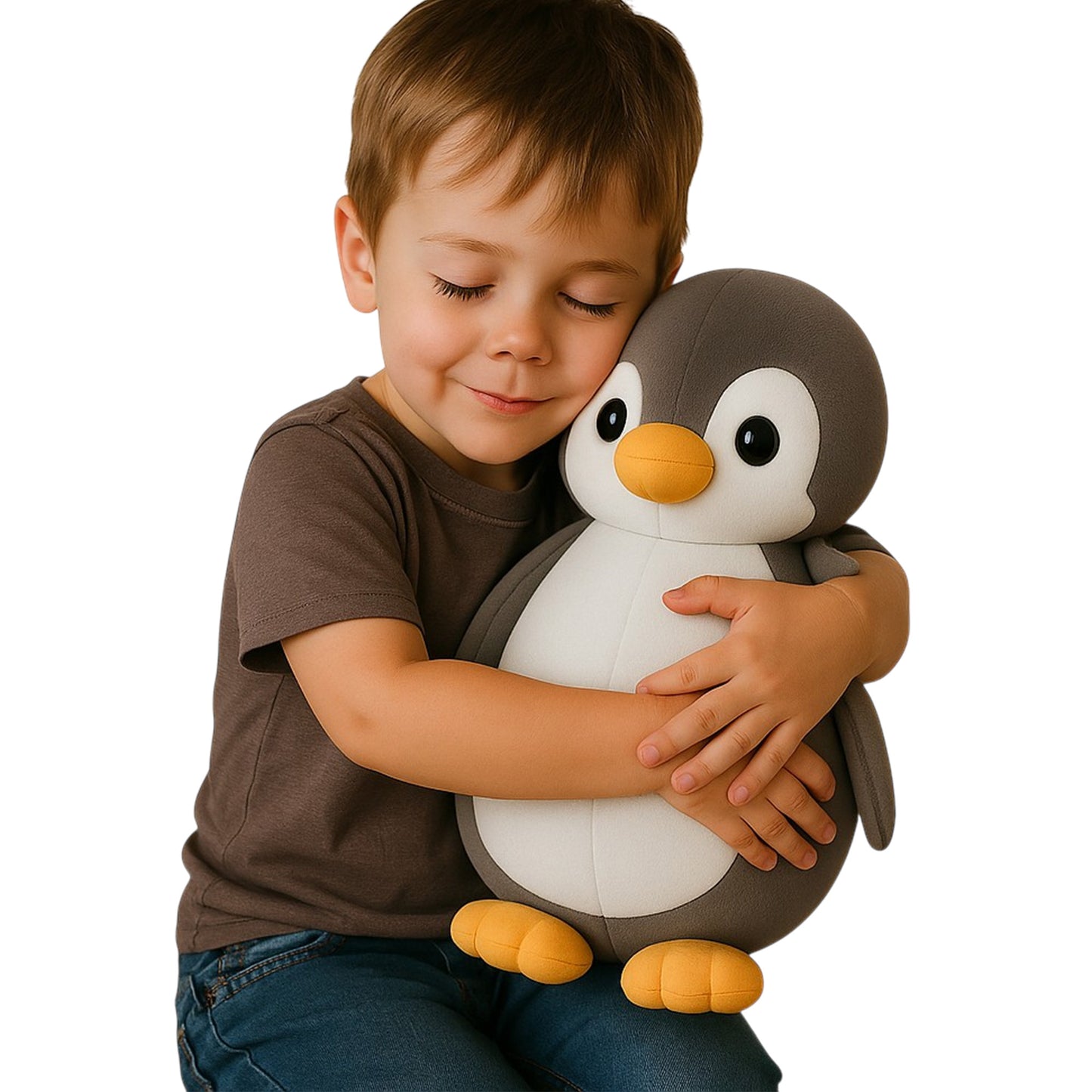 Sakuya Penguin Soft Toy Plush | Cute Stuffed Animal for Kids & Adults | Cuddly Birthday Gift, Nursery & Room Decor | Huggable Penguin Plushie for Boys & Girls Grey