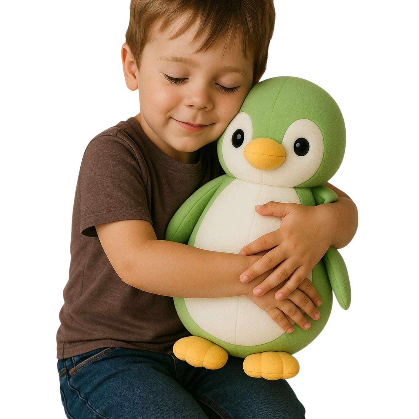Sakuya Penguin Soft Toy Plush | Cute Stuffed Animal for Kids & Adults | Cuddly Birthday Gift, Nursery & Room Decor | Huggable Penguin Plushie for Boys & Girls Green
