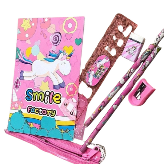 Cartoon Stationary Kit for Kids with Cartoon -Themed Pencils, Eraser, Sharpener, Notebook, Ruler, and More | Fun and Colorful Gift Set for School and Creative Play