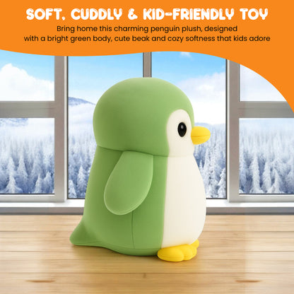 Sakuya Penguin Soft Toy Plush | Cute Stuffed Animal for Kids & Adults | Cuddly Birthday Gift, Nursery & Room Decor | Huggable Penguin Plushie for Boys & Girls Green