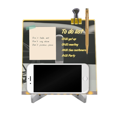 3D Acrylic Writing Board with LED Light, Rewritable Memo Board, Standalone Message Board for Home and Office, Acrylic Board for Creative Notes, LED Writing Board