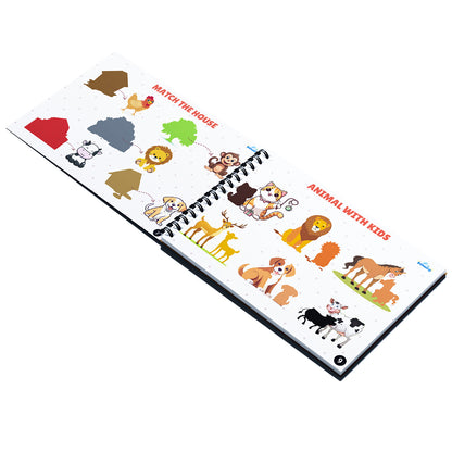 Sakuya Kids’ Animal Binder with 58 Velcro Attachments, Laminated Surface, Blund Edges for Safety, and Binder Ring Included