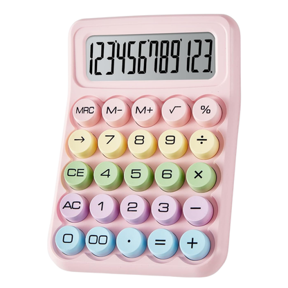 Sakuya Colorful Calculator | Large Display, Soft-Touch Buttons, Battery-Powered, Aesthetic Design, Perfect for Office, School, Students, and Professionals, Easy to Use