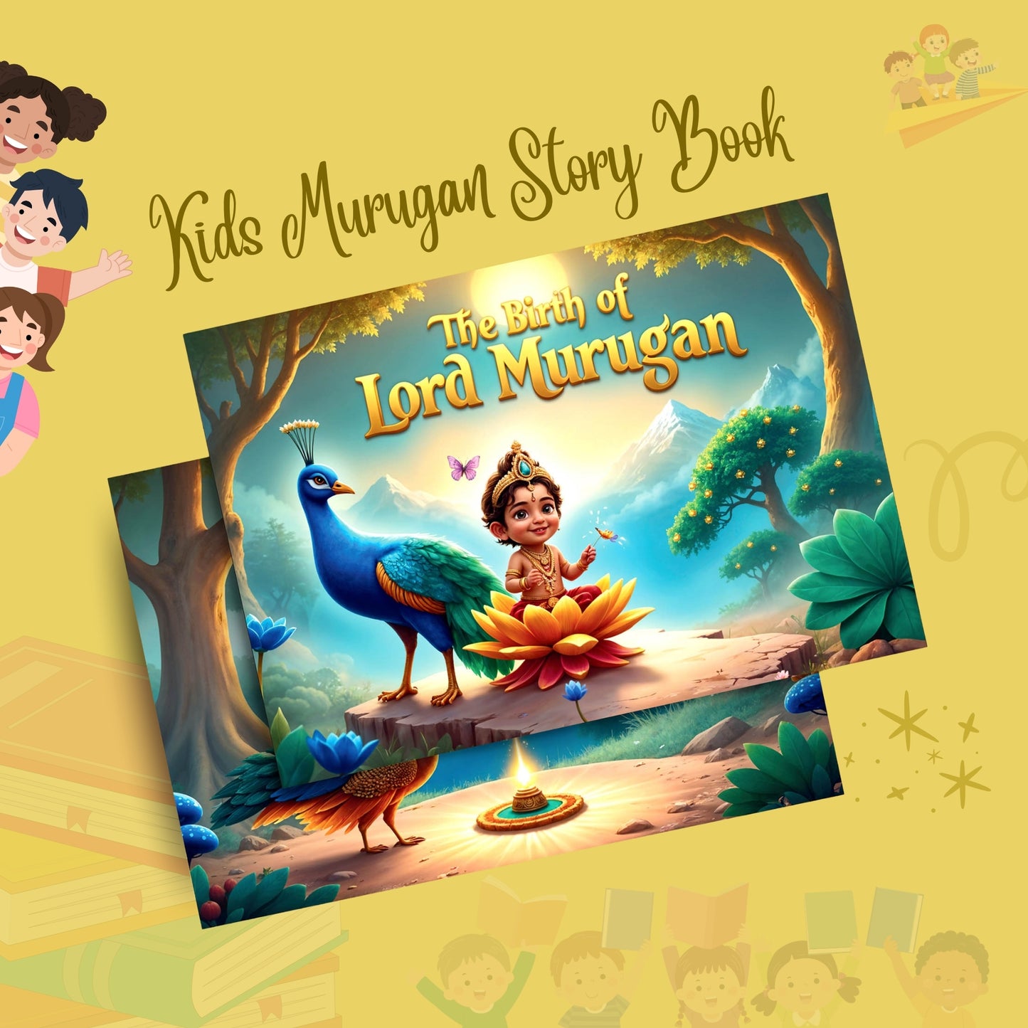 Sakuya Murugar Story Book - The Birth of Lord Murugan | Illustrated Mythological Story for Children | Engaging Spiritual Tales with Vibrant Artwork for Cultural Learning and Moral Values