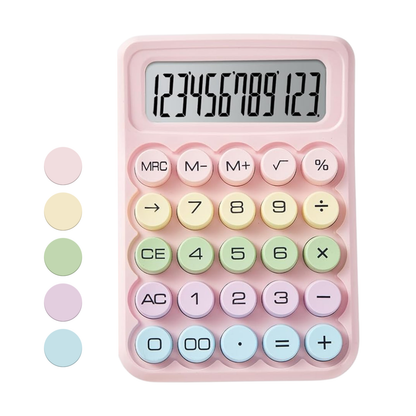 Sakuya Colorful Calculator | Large Display, Soft-Touch Buttons, Battery-Powered, Aesthetic Design, Perfect for Office, School, Students, and Professionals, Easy to Use