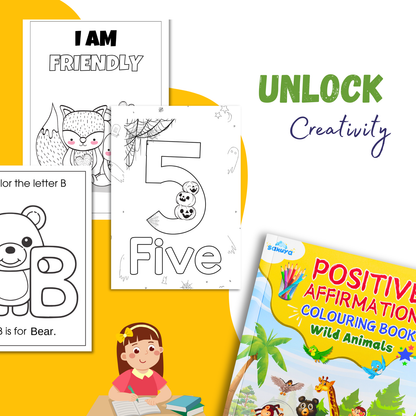 Sakuya Affirmation Animal Coloring Book for Kids | Art and Activity Book for 5 Year Old | Kids Coloring Books with Animal Affirmations | Colour Books for 3-Year-Old Children | Kids Drawing Book