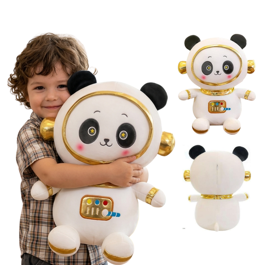 Sakuya 40cm Space Panda Soft Toy | Panda Teddy Bear for Kids | Cute Soft Plushie for Girls and Boys | Stuffed Animal Gift for Baby | Plush Toys for Kids and Toddlers | White and Gold