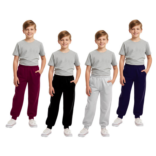 Sakuya Cotton Joggers for Kids  Multicolor |  Superior-Grade Cotton Pajama Bottoms with Elastic Waistband, Lightweight & Breathable Fabric for Play, Sleep, Everyday Wear for Kids | Pack of 4