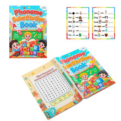 Sakuya Phoneme Substitution Book for Kids | Educational Book for kids | Fun Learning Activities with HD Print and Vibrant Colors to Improve Sound Recognition | Phonics Awareness, and Early Reading Fluency