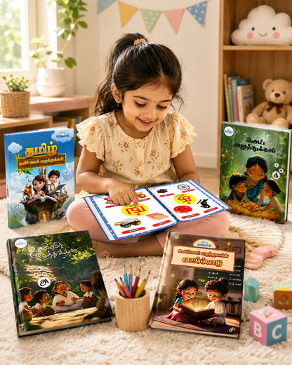Sakuya Tamil Learning Books Combo Pack of 4 | Uyir Mei Alphabet Books