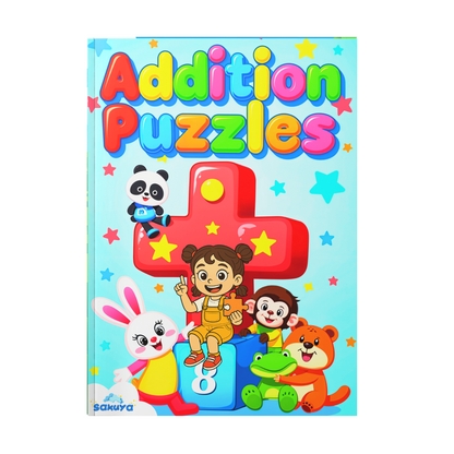 Sakuya Addition Puzzle Book for Kids Ages 6-8 | Fun Math Activity Workbook with Addition Games, Brain Teasers, and Number Puzzles for Early Learning and Practice