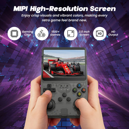 Sakuya Handheld Game Console with 3.5-Inch IPS Display, 10000+ Retro Games for Kids and Adults, Dual 3D Joysticks, 3200mAh Battery, Fast Charging, Linux System for Smooth Gameplay R365