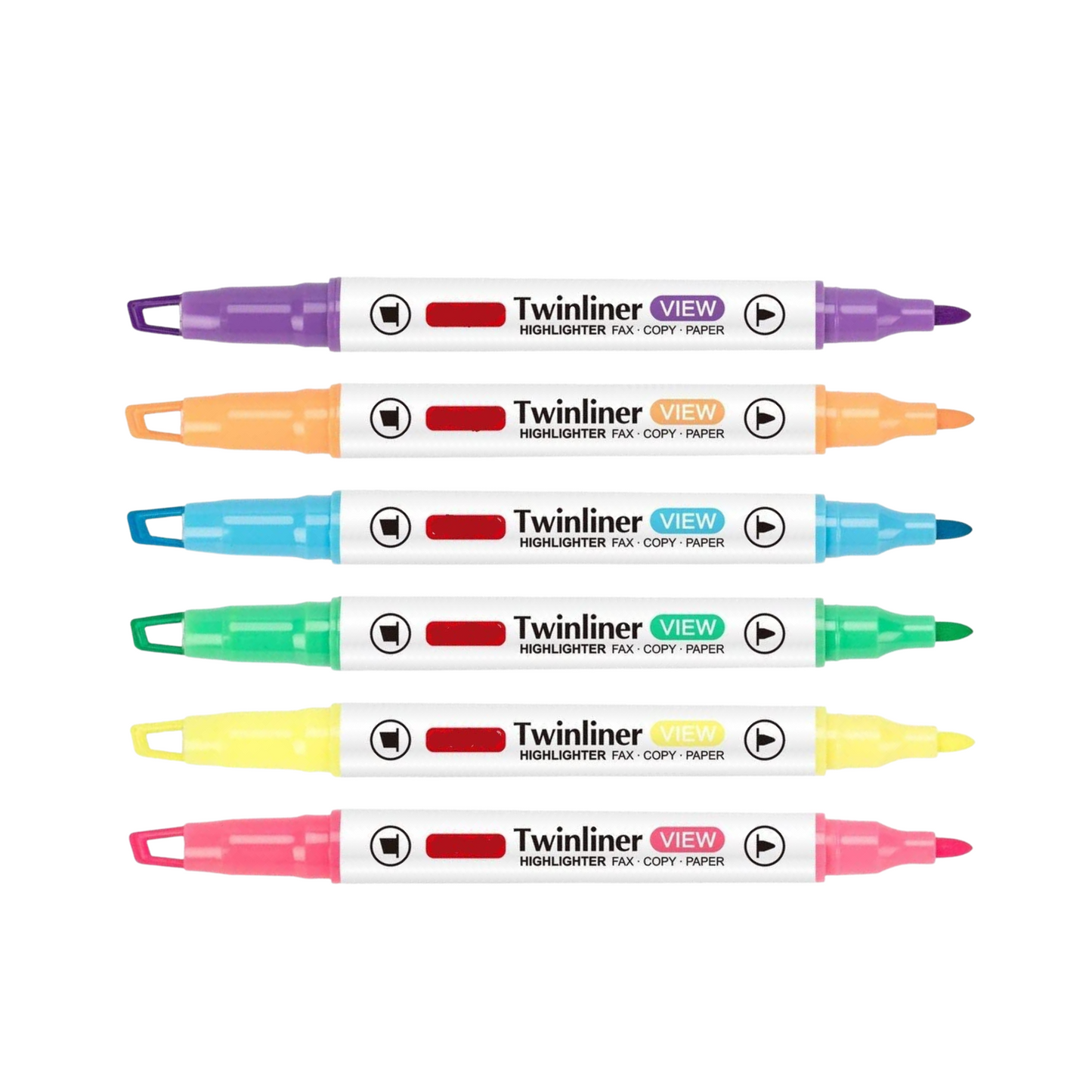 Sakuya Twinliner Highlighter Pens with Dual Tips for Study, Office, Journaling, Color Coding, Smooth Marking, Compact Design, Non-Toxic Ink, and Comfortable Grip for Daily Use | Kawai Stationery