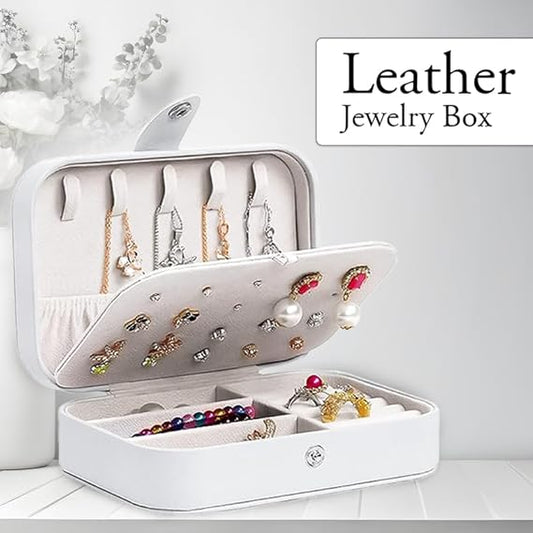 Sakuya PU Leather Jewellery Box for Earring Rings Necklace Jewellery Holder Organizer Case, Suitable for Rings, Earrings, Necklaces & Bracelet Organizer - Gifts for Girls Women