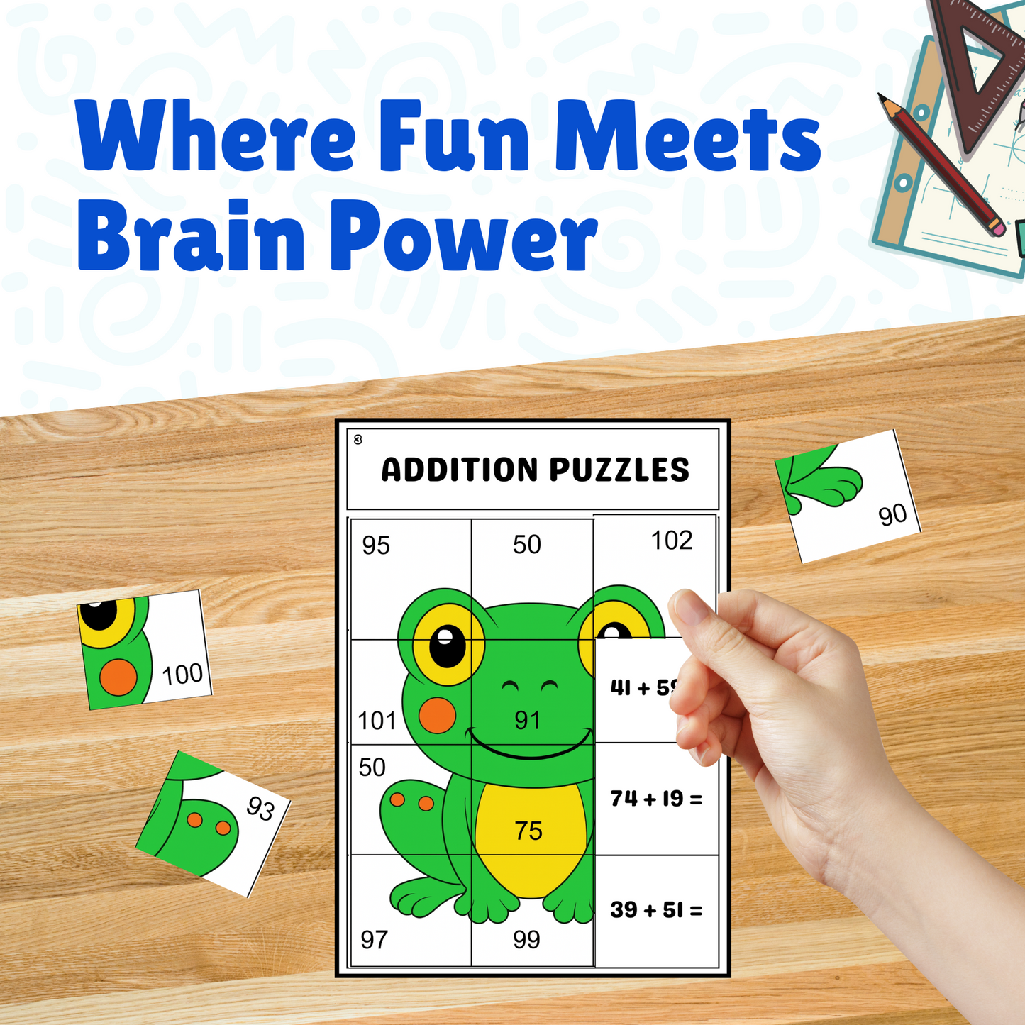 Sakuya Addition Puzzle Book for Kids Ages 6-8 | Fun Math Activity Workbook with Addition Games, Brain Teasers, and Number Puzzles for Early Learning and Practice