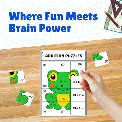 Sakuya Addition Puzzle Book for Kids Ages 6-8 | Fun Math Activity Workbook with Addition Games, Brain Teasers, and Number Puzzles for Early Learning and Practice